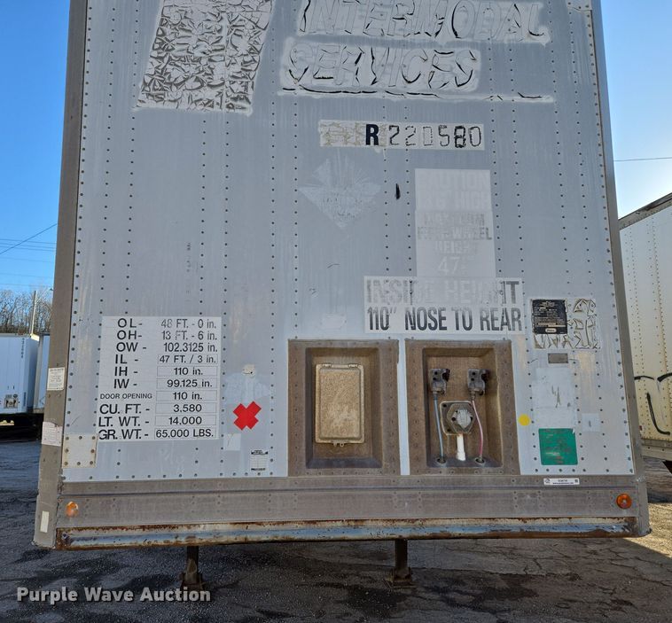 image for item EQ6720 1995 Pines Trailer  dry van trailer