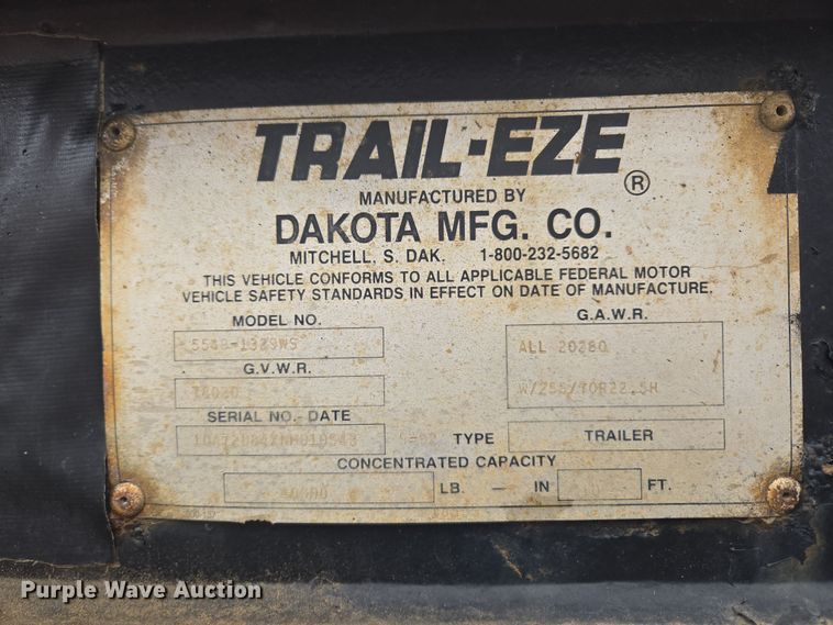 image for item ER5184 1992 Trail-Eze 5549-1329WS double drop deck hydraulic tail equipment trailer