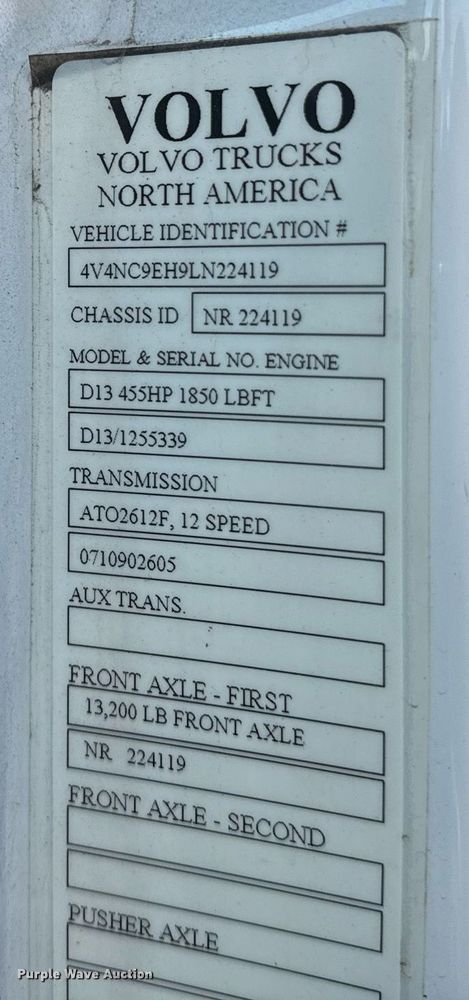 image for item YA0115 2020 Volvo VN semi truck