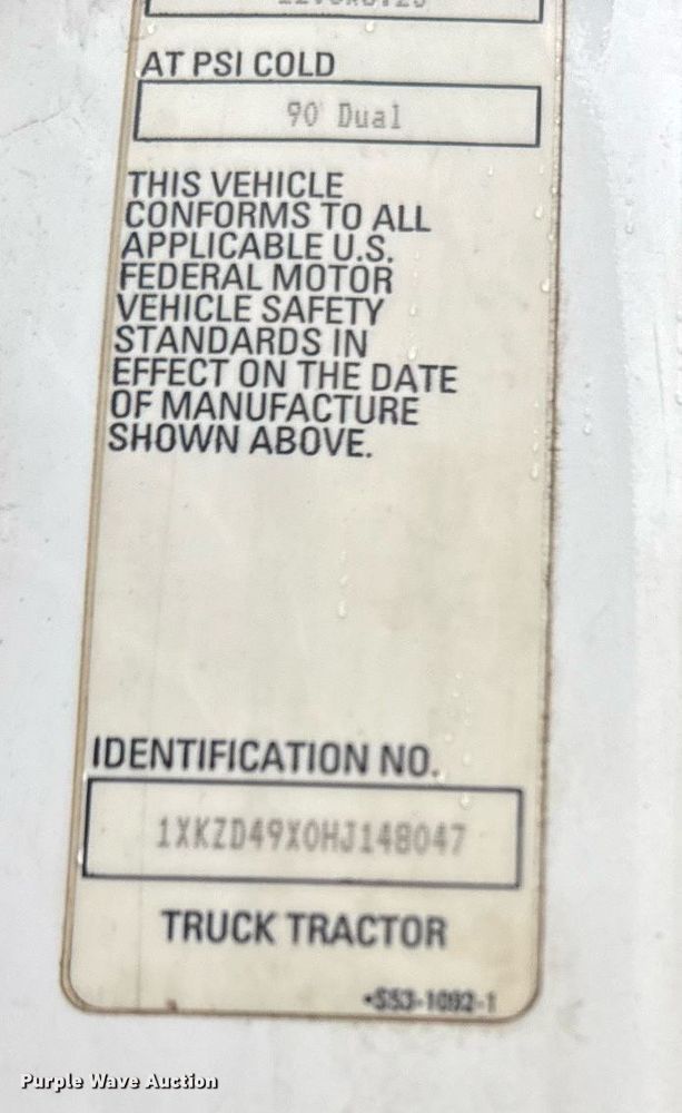 image for item YA0138 2017 Kenworth T880 semi truck