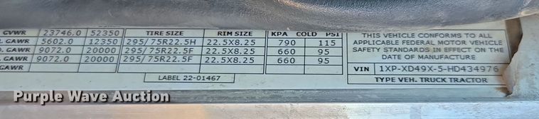 image for item YA0268 2017 Peterbilt 389 semi truck