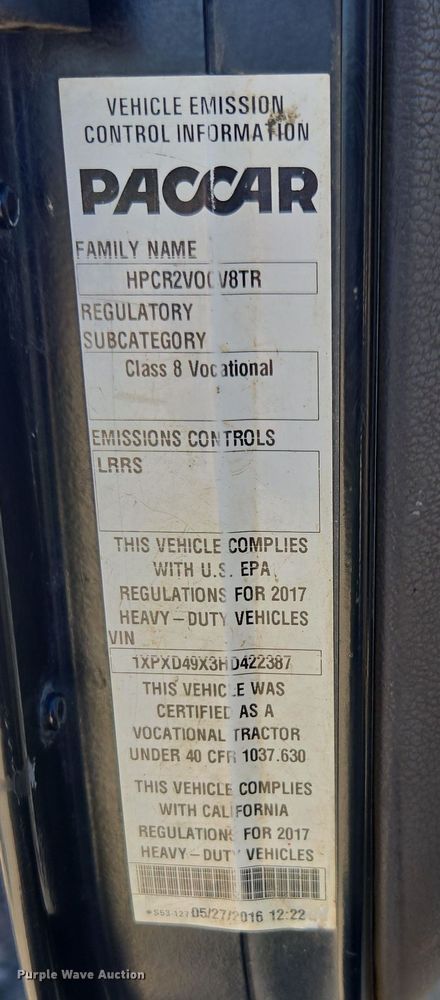 image for item YA0269 2017 Peterbilt 389 semi truck