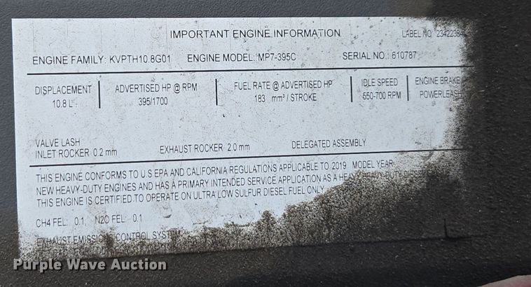 image for item YA0308 2020 Mack Anthem AN42T semi truck