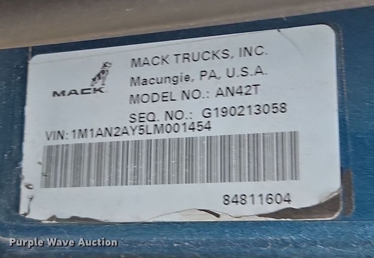 image for item YA0308 2020 Mack Anthem AN42T semi truck