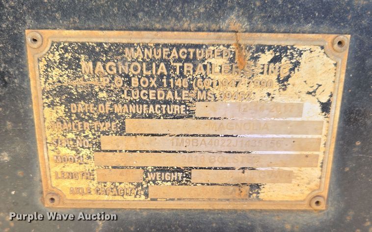 image for item YA0345 2018 Magnolia Bolster log trailer