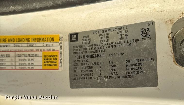 image for item DE2141 2017 GMC Sierra 1500 pickup truck