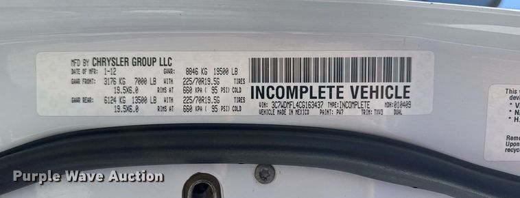 image for item DM5609 2012 Dodge Ram 5500HD Crew Cab utility / service truck