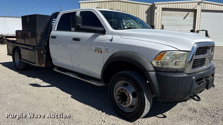 image for item DM5610 2012 Dodge Ram 5500HD Crew Cab flatbed truck