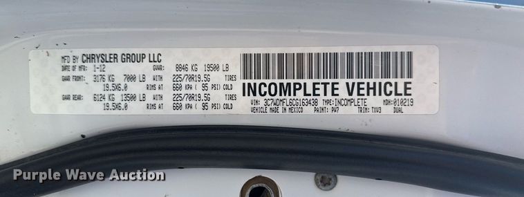 image for item DM5610 2012 Dodge Ram 5500HD Crew Cab flatbed truck