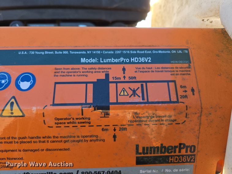 image for item DP6205 Norwood LumberPro HD36V2 sawmill
