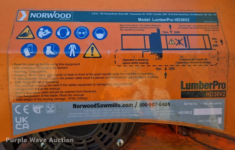 image for item DP6205 Norwood LumberPro HD36V2 sawmill