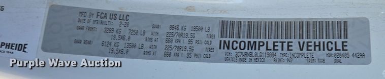 image for item DP6213 2020 Dodge Ram 5500 utility / service truck