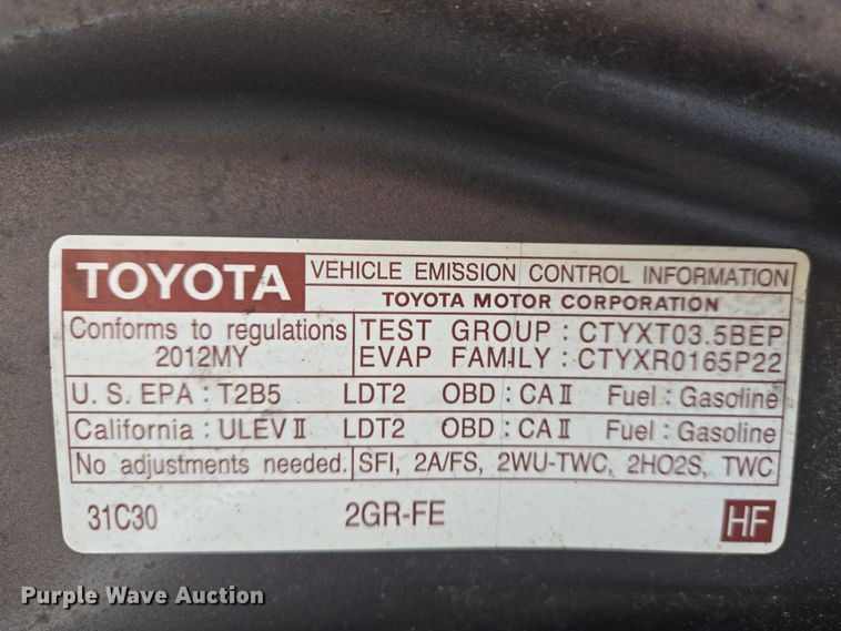 image for item DS5301 2012 Toyota Highlander SUV