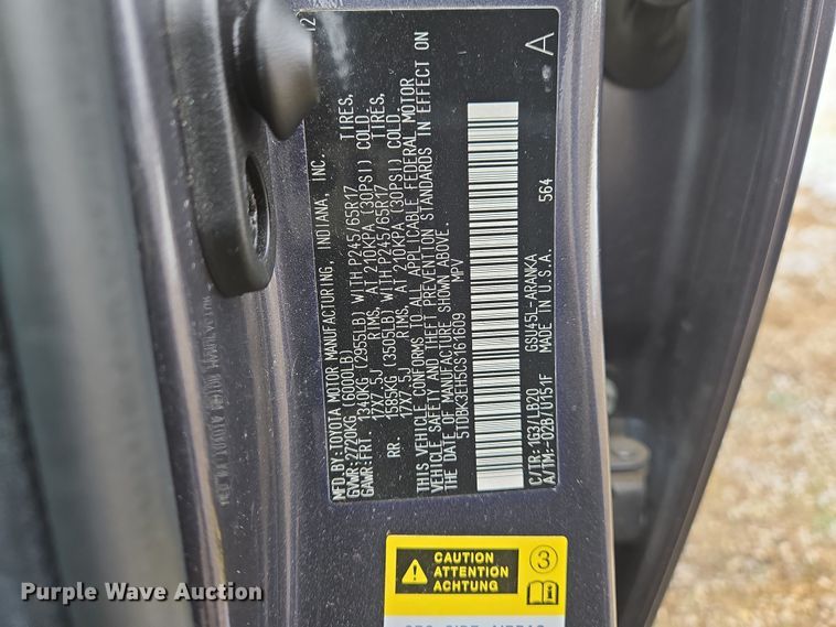 image for item DS5301 2012 Toyota Highlander SUV