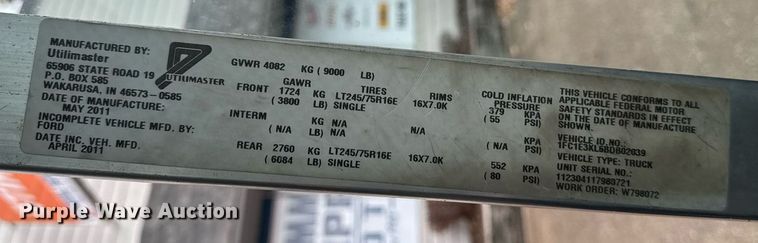 image for item DT0516 2011 Ford E350 Super Duty delivery van