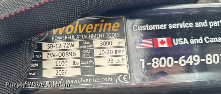image for item DU9695 2024 Wolverine SB-12-72W skid steer screening bucket