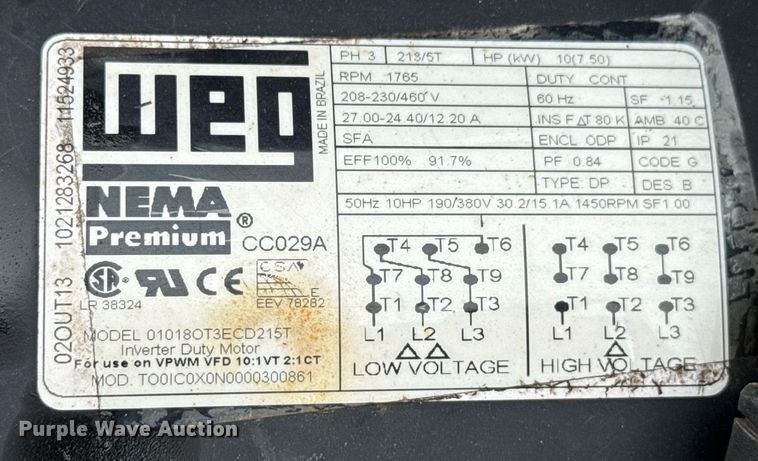 image for item DU9732 1998 Speedaire 5ZG39A air compressor