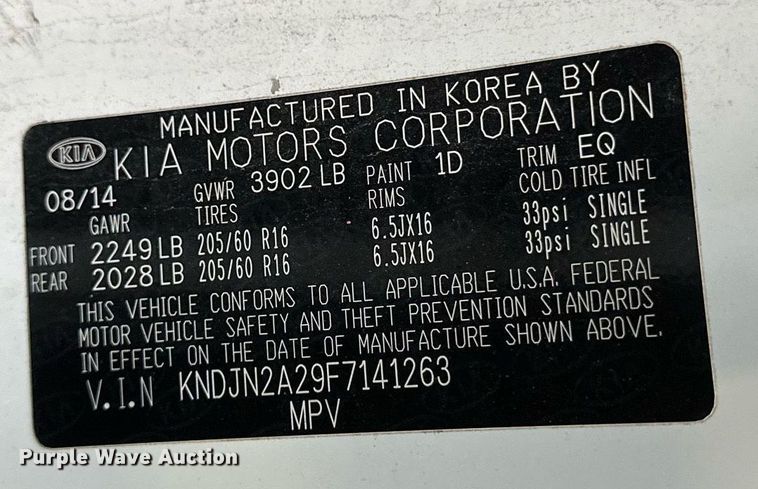 image for item DV0629 2015 Kia  Soul SUV