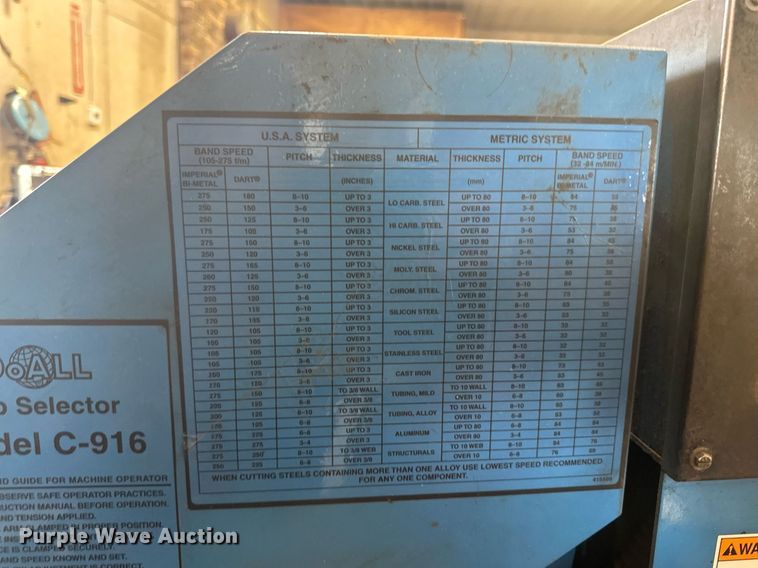 image for item DV0653 DoAll C916SA metal band saw