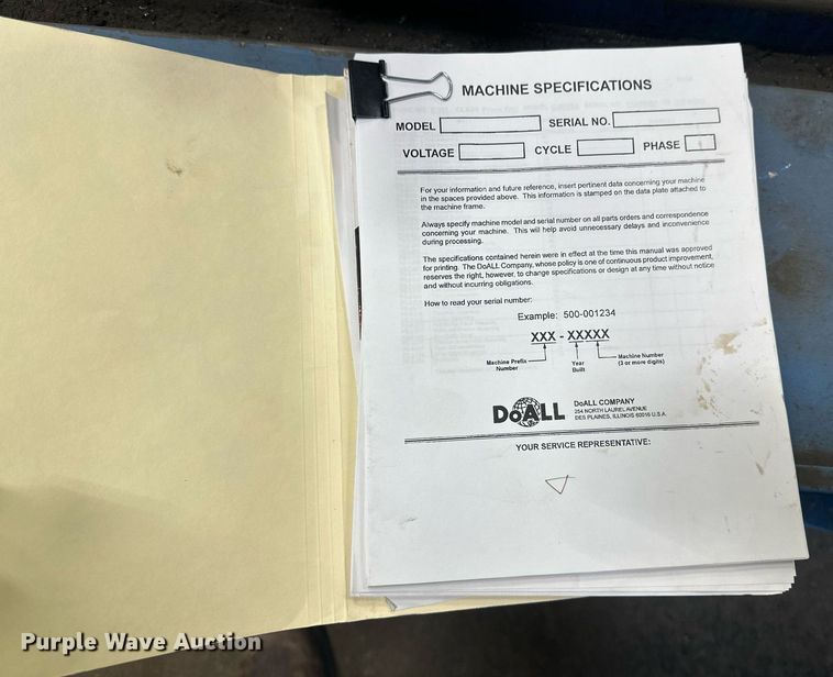 image for item DV0653 DoAll C916SA metal band saw