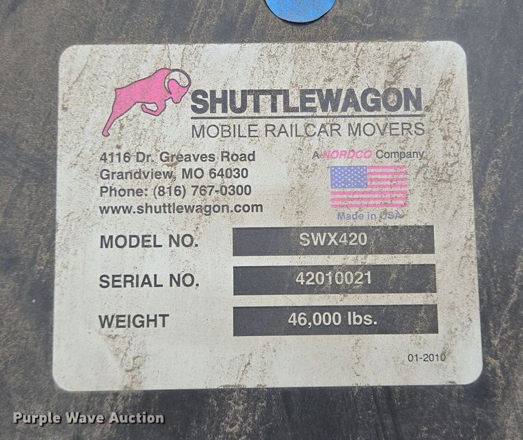 image for item DV1324 2010 ShuttleWagon SWX420 railcar mover