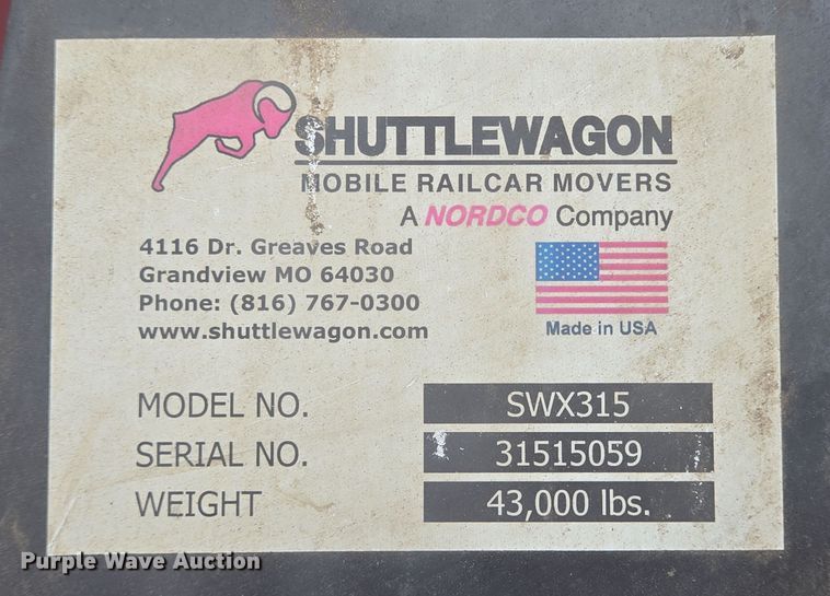 image for item DV1325 2015 ShuttleWagon SWX315 railcar mover
