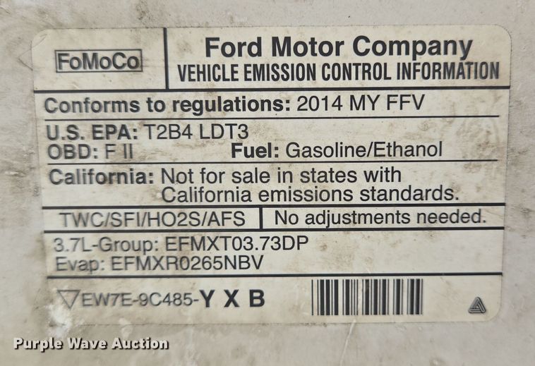 image for item DV1334 2014 Ford F150 pickup truck