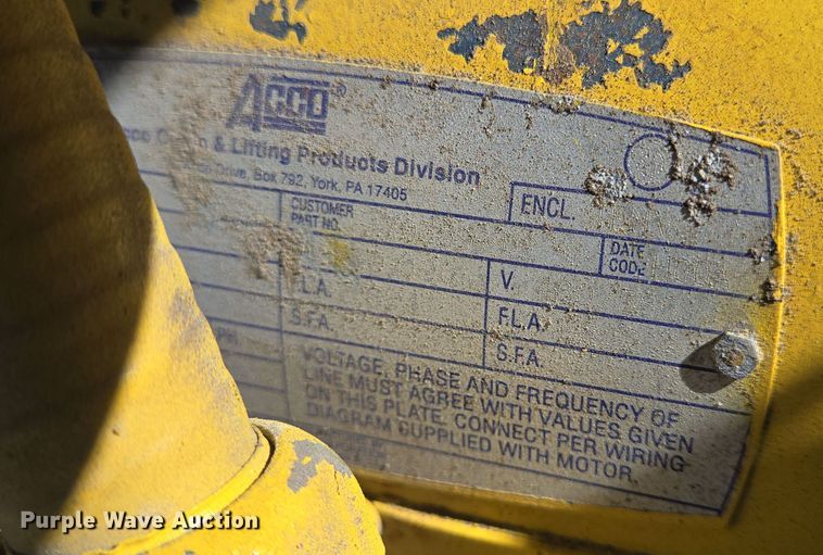 image for item DV1338 Acco Wright Speedway hoist