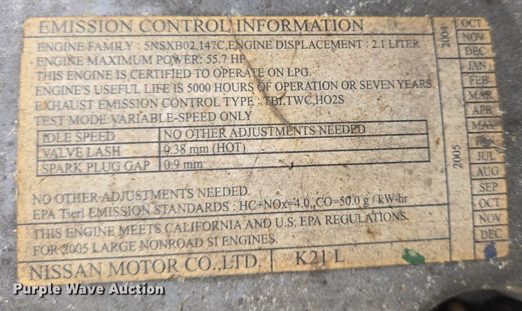 image for item DV1341 Nissan forklift