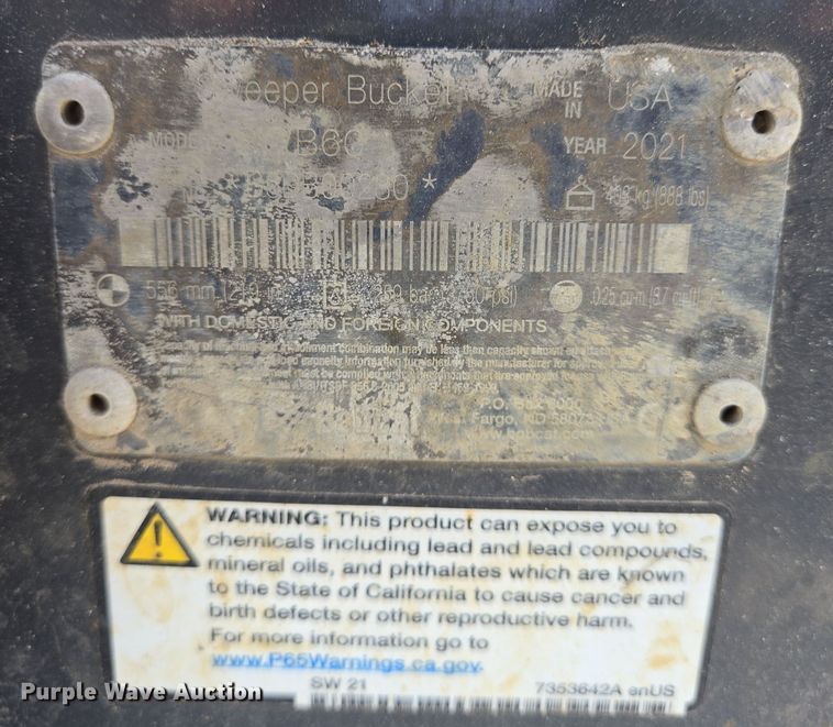 image for item DV1355 2021 Bobcat SWB60 60