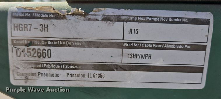 image for item DV1359 Champion HGR7-3H air compressor