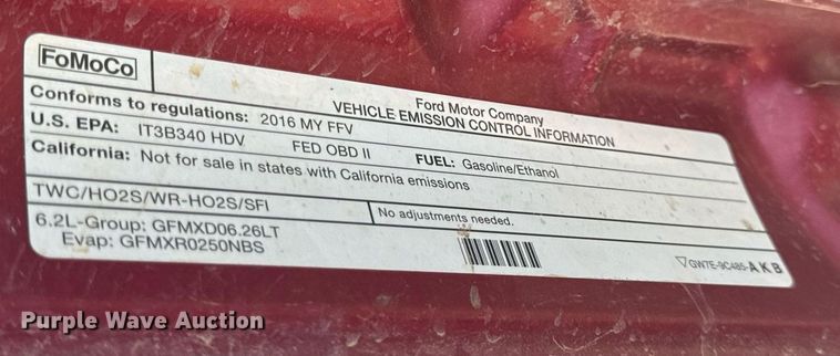 image for item DV1819 2016 Ford F250 Super Duty SuperCab pickup truck