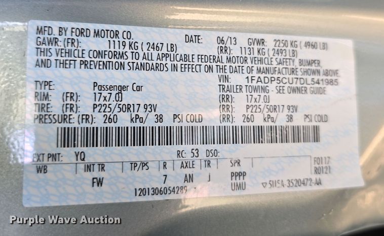 image for item DW3214 2013 Ford C-Max 