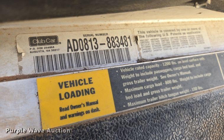 image for item DZ3997 Club Car Ahern utility vehicle