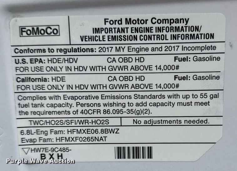 image for item EG2562 2017 Ford E450 Super Duty refrigerated truck