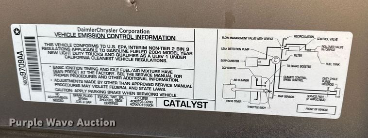 image for item EG2575 2004 Jeep Wrangler Sport SUV