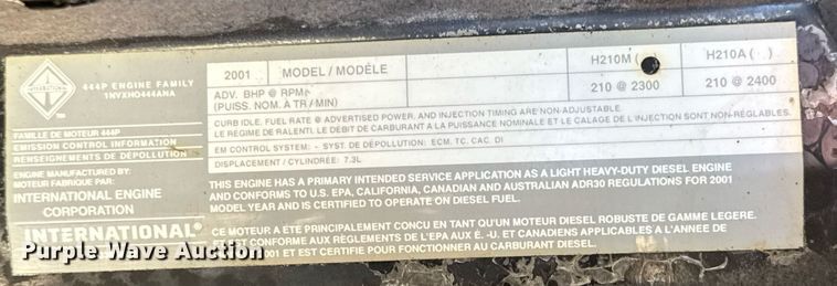 image for item EG2595 2001 Ford F650 Super Duty flatbed truck