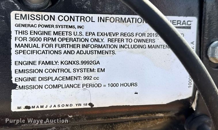 image for item EG2604 Generac GP17500E generator