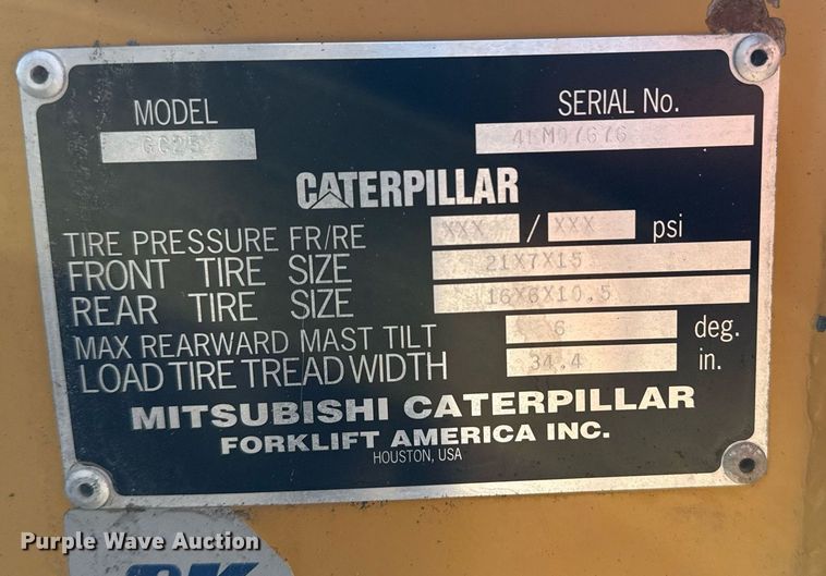 image for item EG2618 1997 Caterpillar GC25 forklift