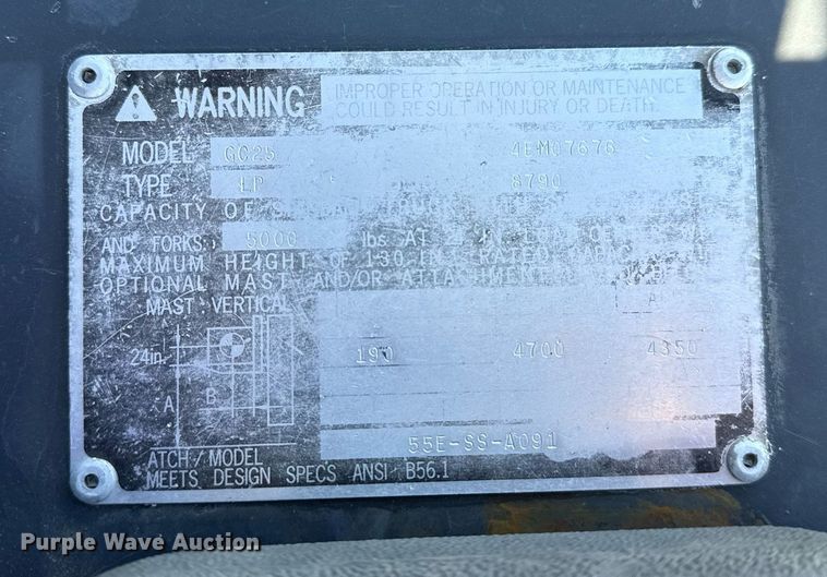 image for item EG2618 1997 Caterpillar GC25 forklift