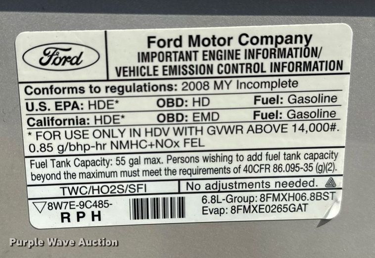 image for item EG2628 2008 Ford E450 Super Duty RV