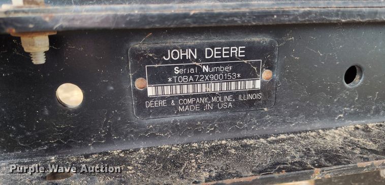 image for item EH0181 John Deere BA72 skid steer broom