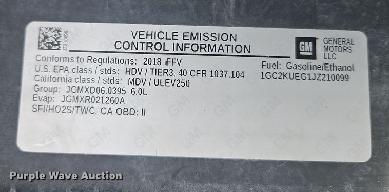 image for item EI8855 2018 Chevrolet Silverado 2500HD Double Cab pickup truck