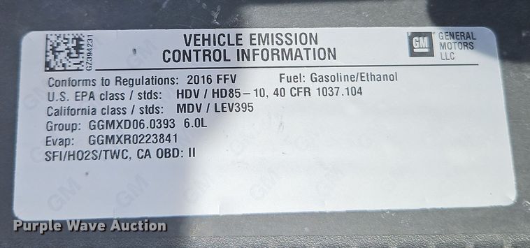 image for item EI8857 2016 Chevrolet Silverado 2500HD Double Cab pickup truck