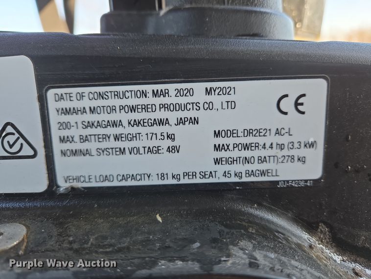 image for item EJ7339 2020 Yamaha AC-L golf cart