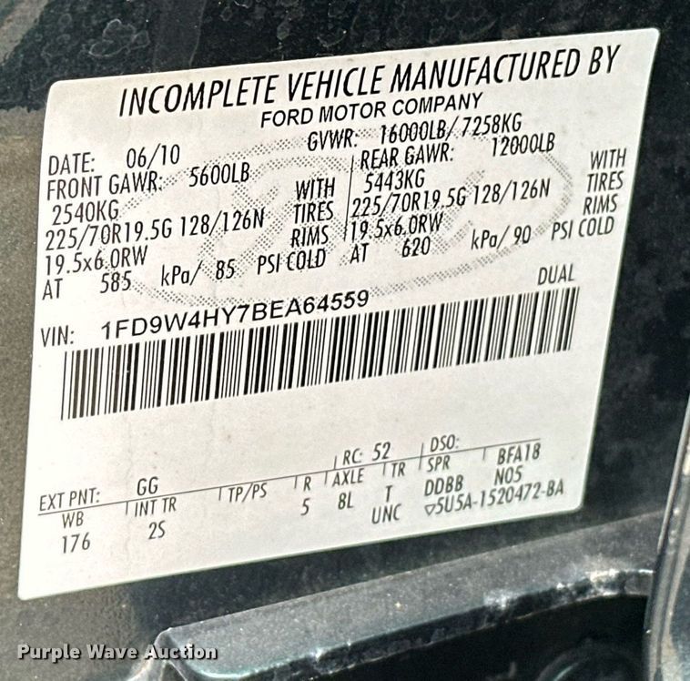 image for item EK0441 2011 Ford F450 Super Duty utility / service truck