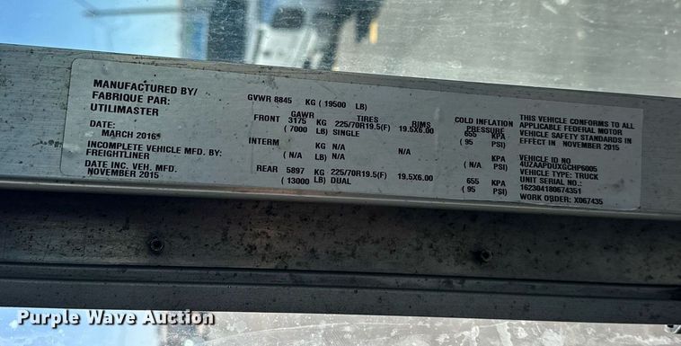 image for item EK0461 2016 Freightliner MT45 delivery truck