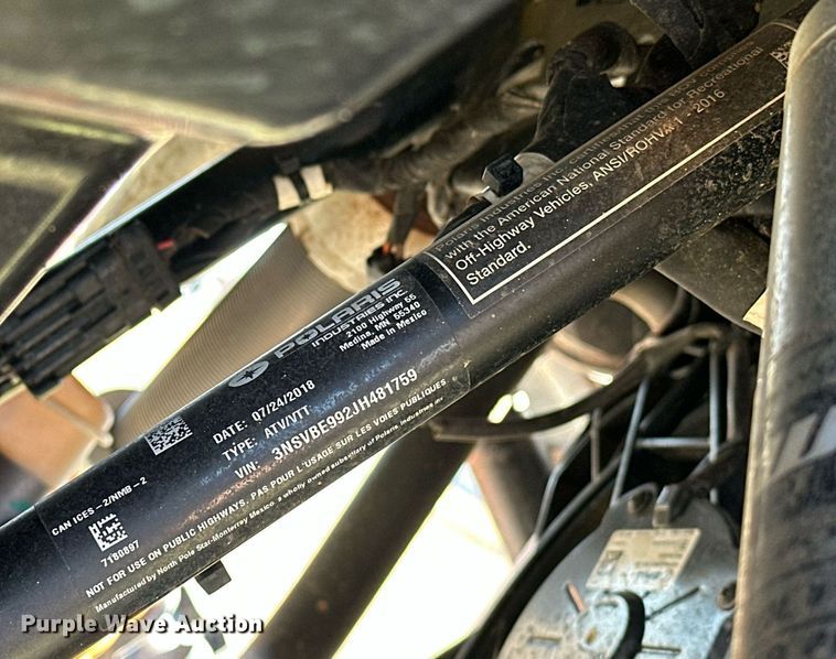 image for item EK0466 2018 Polaris RZR utility vehicle