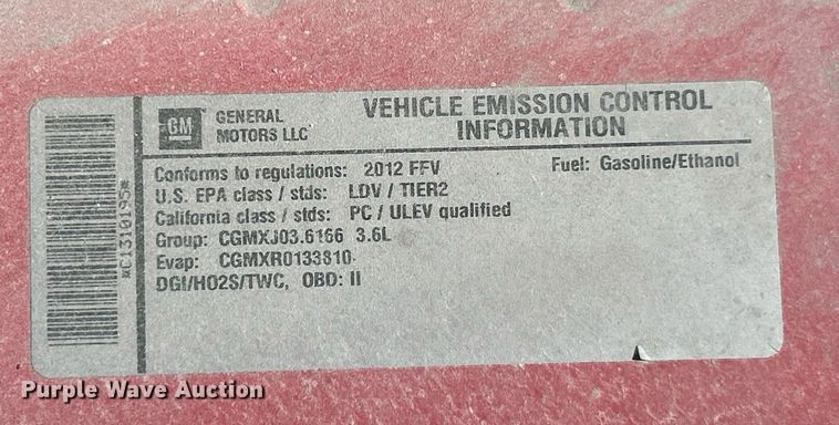 image for item EK2716 2012 Chevrolet Impala 