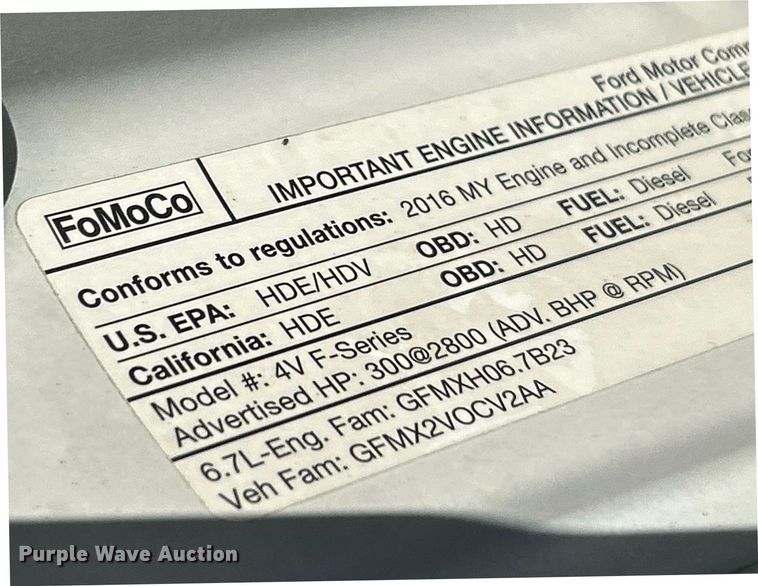 image for item EK2729 2016 Ford F550 Super Duty flatbed truck